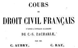 Accéder à la page "Aubry, Charles ; Rau, Charles-Frédéric. Cours de droit civil français, 3e édition"