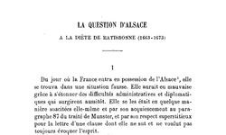 Accéder à la page "La question de l'Alsace à la diète de Ratisbonne"