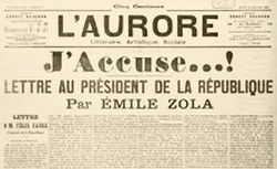 J'Accuse, d'Emile Zola, L'Aurore, 1898
