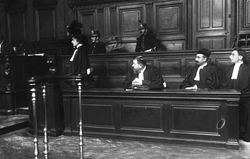 Plaidoirie de la première femme avocate en cour d'assise [Hélène Miropolsky], [25] septembre 1908 : [photographie de presse] / [Agence Rol] 