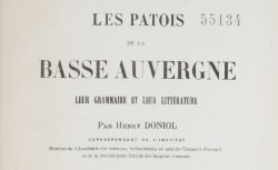 Accéder à la page "Doniol, Les patois de la Basse Auvergne"