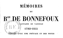 Accéder à la page "Bonnefoux, baron de, Mémoires"