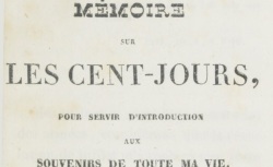 Accéder à la page "Bory de Saint-Vincent, Mémoire sur les Cent-Jours"