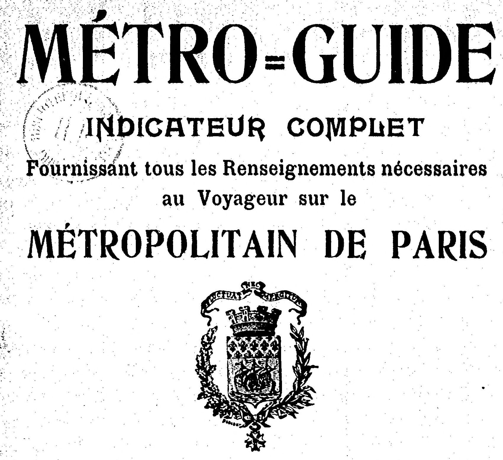 Métro-Guide, 1905