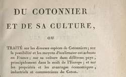 Charles-Philibert de Lasteyrie, Du cotonnier et de sa culture. 1808