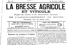 Accéder à la page "Bresse agricole (La) : organe du Comice et des associations agricoles de l'arrondissement de Bourg"