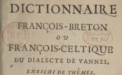 Accéder à la page "Dictionnaire français-breton ou français-celtique du dialecte de Vannes"