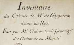 Premier volume de l'inventaire de 1711 - manuscrit Clairambault 1032