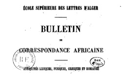 Accéder à la page "Bulletin de correspondance africaine"