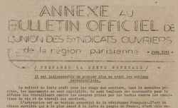 Accéder à la page "Bulletin officiel de l'Union des syndicats ouvriers de la région parisienne (Annexe)"