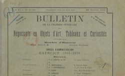 Accéder à la page "Bulletin de la Chambre syndicale des négociants en objets d'art, tableaux et curiosités"