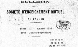 Accéder à la page "Bulletin de la Société d'enseignement mutuel du Tonkin"