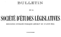 Accéder à la page "Bulletin de la Société d'études législatives"