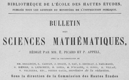 Accéder à la page "Bulletin des sciences mathématiques"