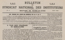 Accéder à la page "Bulletin du Syndicat national des instituteurs (section de Seine-et-Oise)"