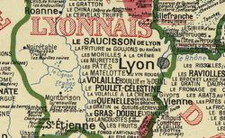 A. Bourguignon. Carte gastronomique de la France