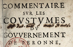 Accéder à la page "Commentaire sur les coustumes du gouvernement de Péronne, Mondidier et Roye, Paris, 1660"