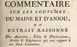 Accéder à la page "Commentaire sur les coutumes du Maine et d 'Anjou"