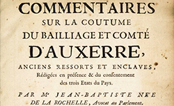 Accéder à la page "Commentaires sur la coutume du bailliage et comté d'Auxerre"