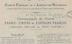 Accéder à la page "Communiqués de guerre. Francs-tireurs et partisans français"