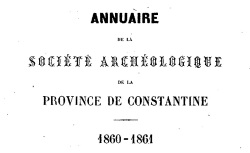Accéder à la page "Société archéologique de la province de Constantine"