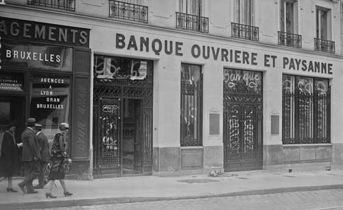 Banque ouvrière [et paysanne], rue Lafayette