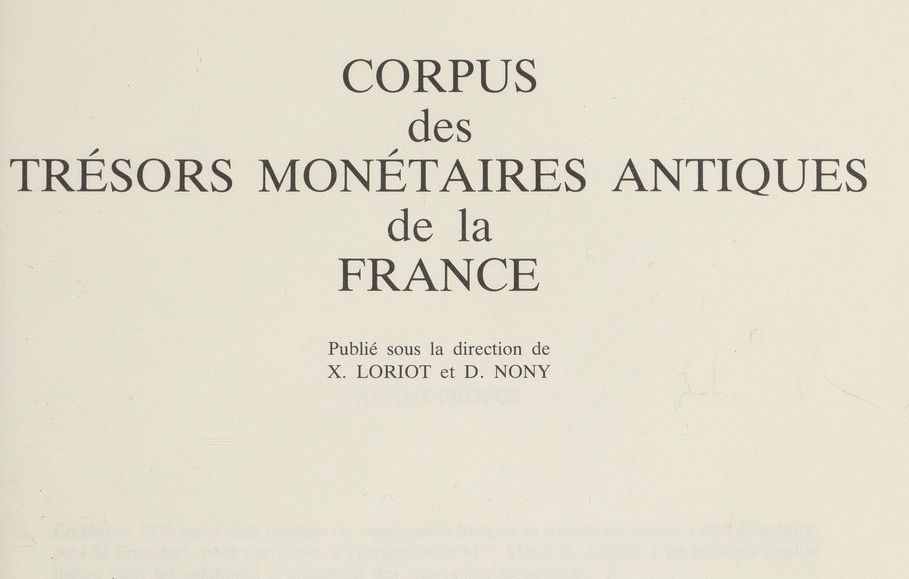 Accéder à la page "Corpus des trésors monétaires antiques de la France (TAF)"