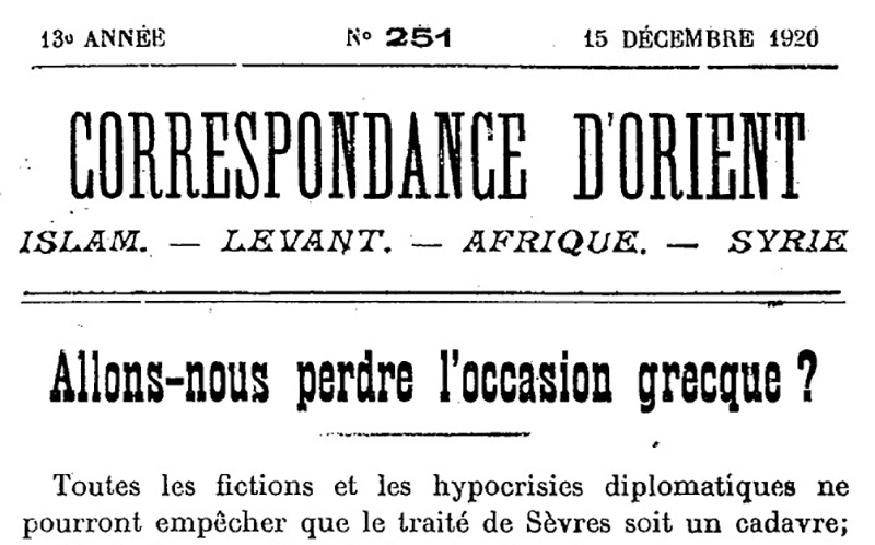 Accéder à la page " Correspondance d'Orient (1908-1945)"