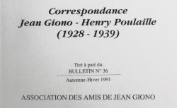 Accéder à la page "Correspondance Jean Giono - Henry Poulaille"