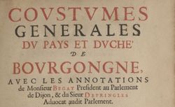 Accéder à la page "Coustumes générales du pays et duché de Bourgongne"