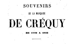 Accéder à la page "Créquy, marquise de, Souvenirs"