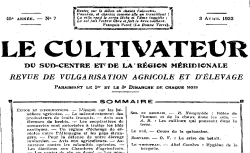 Accéder à la page "Cultivateur aveyronnais (Le) : journal agricole illustré, paraissant tous les dimanches"