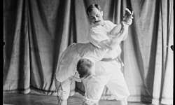Démonstration de jiu-jitsu : photographie de presse Agence Rol (1904-1908)