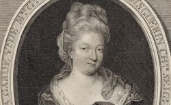 Portrait de Antoinette de La Garde, Dame des Houlières, en buste, de 3/4 dirigé à droite dans une bordure ovale : [estampe]