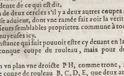 DESARGUES, Girard (1591-1661) Brouillon projet d'une Atteinte aux événements des rencontres du Cône avec un Plan