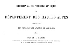 Accéder à la page "Dictionnaire topographique des Hautes-Alpes"