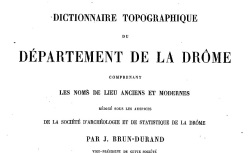 Accéder à la page "Dictionnaire topographique de la Drôme"