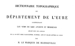 Accéder à la page "Dictionnaire topographique de l'Eure"