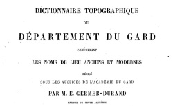 Accéder à la page "Dictionnaire topographique du Gard"