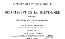 Accéder à la page "Dictionnaire topographique de la Haute-Loire"