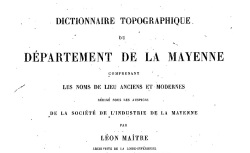 Accéder à la page "Dictionnaire topographique de la Mayenne"