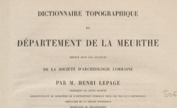 Accéder à la page "Dictionnaire topographique de la Meurthe"
