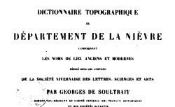 Accéder à la page "Dictionnaire topographique de la Nièvre"
