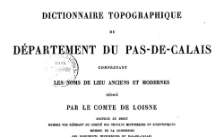 Accéder à la page "Dictionnaire topographique du Pas-de-Calais"