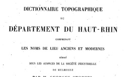Accéder à la page "Dictionnaire topographique du Haut-Rhin"