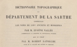 Accéder à la page "Dictionnaire topographique de la Sarthe"