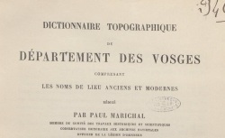 Accéder à la page "Dictionnaire topographique des Vosges"