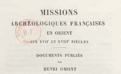 Accéder à la page "Missions archéologiques françaises en Orient aux XVIIe et XVIIIe siècles"