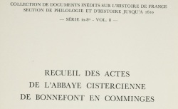 Accéder à la page "Recueil des actes de l'abbaye de Bonnefont en Comminges"