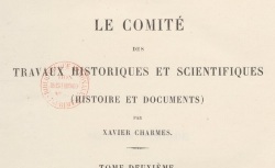 Accéder à la page "Comité des travaux historiques et scientifiques (histoire et documents) (Le)"